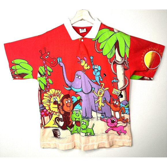 Mens Shirt Art To Wear Cosplay Cartoon Animals Holding Empty Glasses Medium - Picture 1 of 6
